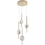 Люстра с 4-мя плафонами из хрустального шара Crystal Bubbles Gold Hanging Lamp варинант исполнения - 1 | Loft Concept в Екатеринбурге