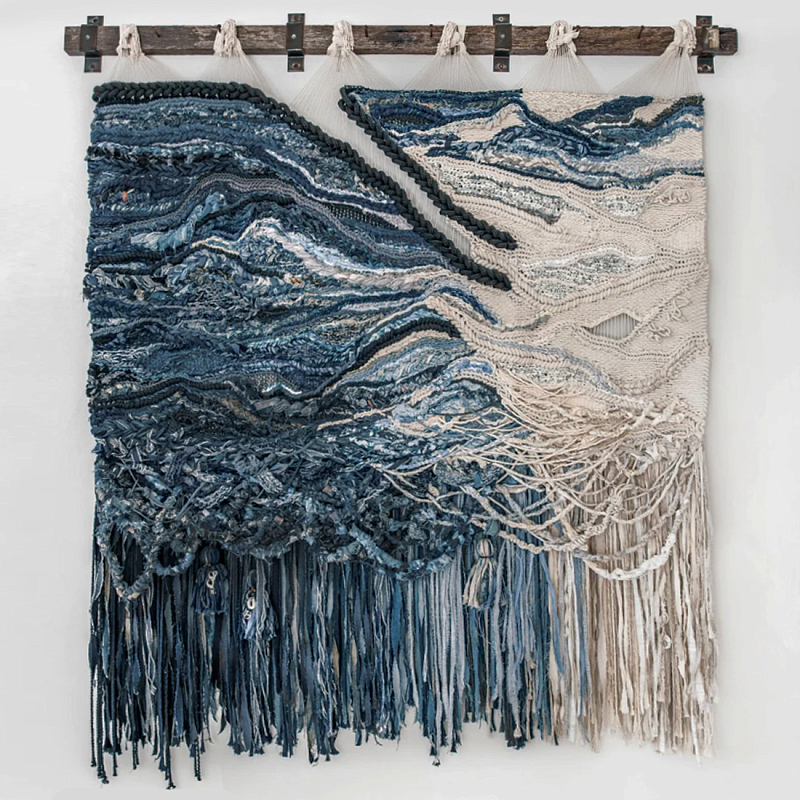Большой гобелен в синих оттенках Blue Undine Бежевый Синий в Екатеринбурге | Loft Concept 
