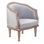 Кресло низкое с мягкой обивкой из велюра на 4-х деревянных ножках Emile Armchair grey варинант исполнения - 1 | Loft Concept в Екатеринбурге