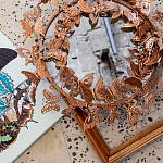 Зеркало круглое в металлической раме украшенной фигурами бабочек Butterflies варинант исполнения - 4 | Loft Concept в Екатеринбурге