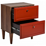 Тумба прикроватная красная из массива бука с 2-мя ящиками Wenge Light варинант исполнения - 3 | Loft Concept в Екатеринбурге