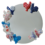 Зеркало круглое с декором в виде петушков Cockerel варинант исполнения - 1 | Loft Concept в Екатеринбурге