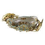 Чаша голубого цвета с оранментом и и бронзовыми фигурами леопардов Eden Garden варинант исполнения - 4 | Loft Concept в Екатеринбурге