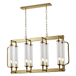 Люстра прямоугольная с 8-ю стеклянными плафонами цилиндрической формы Jeanette варинант исполнения - 2 | Loft Concept в Екатеринбурге