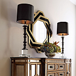 Зеркало восьмиугольное в черно-золотистой раме Pairing варинант исполнения - 3 | Loft Concept в Екатеринбурге