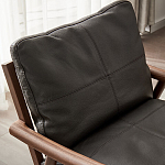 Кресло c каркасом из массива дерева и мягкой кожаной обивкой Walnut Armchair варинант исполнения - 5 | Loft Concept в Екатеринбурге