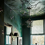 Обои ручная роспись Silk Tree Blossom on Sung Green Williamsburg варинант исполнения - 2 | Loft Concept в Екатеринбурге