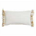 Чехол на подушку горчичного цвета с бахромой и объемным узором Ethnic mix варинант исполнения - 4 | Loft Concept в Екатеринбурге