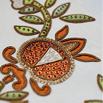 Обои с вышивкой ручной работы Fyodor Original colourway on linen варинант исполнения - 2 | Loft Concept в Екатеринбурге