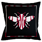 Подушка декоративная пчела с красным узором Ikat Pattern варинант исполнения - 1 | Loft Concept в Екатеринбурге