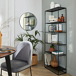 Металлический стеллаж Menzie Black Wide Metal Rack варинант исполнения - 4 | Loft Concept в Екатеринбурге