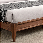 Кровать двуспальная с каркасом из дерева и мягким изголовьем Moon Walnut Bed варинант исполнения - 7 | Loft Concept в Екатеринбурге