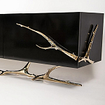 Дизайнерский комод чёрный глянцевый с основанием в виде золотых ветвей Meta Credenza  варинант исполнения - 1 | Loft Concept в Екатеринбурге