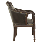 Кресло кожаное на 4-х деревянных ножках из массива березы Ethan Armchair brown варинант исполнения - 1 | Loft Concept в Екатеринбурге