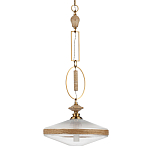 Подвесной светильник с плоским прозрачным плафоном и декоративной вставкой из текстурного камня Tectona  варинант исполнения - 1 | Loft Concept в Екатеринбурге