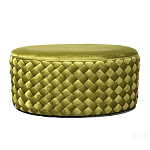 Пуф овальный плетеный оливкового цвета Pool Woven Velour варинант исполнения - 1 | Loft Concept в Екатеринбурге