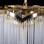 Люстра прямоугольная на цепях с прозрачными трубками и волнистым краем Nembus варинант исполнения - 11 | Loft Concept в Екатеринбурге