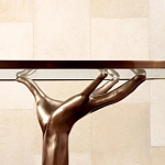 Обеденный стол с фигурным декором бронзового цвета Dichotomy racetrack варинант исполнения - 3 | Loft Concept в Екатеринбурге