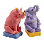 Держатель для книг Elephant and Rhinoceros Bookend варинант исполнения - 2 | Loft Concept в Екатеринбурге