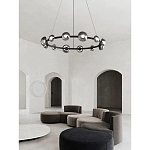 Люстра подвесная светодиодная в форме кольца Gray Ring Chandelier варинант исполнения - 2 | Loft Concept в Екатеринбурге