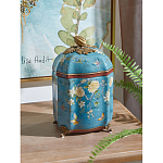 Ваза голубая с крышкой и цветочным узором Genuine Chinese Classics варинант исполнения - 2 | Loft Concept в Екатеринбурге