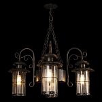 Уличная подвесная люстра с 4-мя цилиндрическими плафонами на цепях Elysian Lanterns варинант исполнения - 2 | Loft Concept в Екатеринбурге