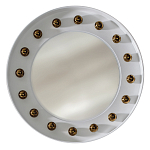 Зеркало белое с круглыми золотыми декоративными элементами Prince of the Church варинант исполнения - 1 | Loft Concept в Екатеринбурге