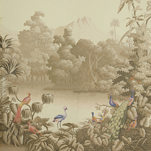 Обои ручная роспись Le Brésil Amarelo Sepia