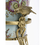 Ваза из голубого фарфора с рисунком птиц и цветов и декоративными элементами Blue Garden варинант исполнения - 4 | Loft Concept в Екатеринбурге