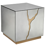 Столик журнальный зеркальный с золотым декором Gold Painted Mirror Table варинант исполнения - 1 | Loft Concept в Екатеринбурге