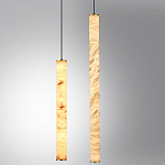 Подвесной светильник с плафоном в форме цилиндра из алебастра Cryptocrystalline Stone варинант исполнения - 3 | Loft Concept в Екатеринбурге