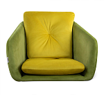 Стул с мягкой обивкой из велюра и подъемно-поворотным механизмом на колесиках Mason Green and Yellow варинант исполнения - 3 | Loft Concept в Екатеринбурге