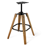 Барный стул со спинкой на 4-х коричневых ножках Черный Велюр Ava Charm варинант исполнения - 4 | Loft Concept в Екатеринбурге