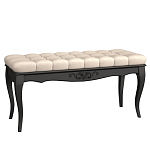 Банкетка из массива бука с бежевой обивкой из велюра Black Provence варинант исполнения - 1 | Loft Concept в Екатеринбурге