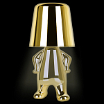 Настольная лампа фигурная золотого цвета с гладким абажуром Высота 19 см Sophia варинант исполнения - 1 | Loft Concept в Екатеринбурге