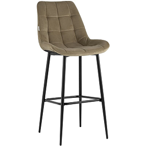 Стул Полубарный NANCY Chair посадка 75 см Бежевый Велюр