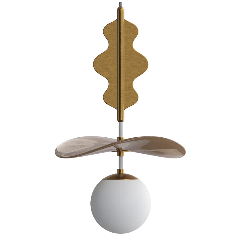 Подвес Bloomy 3 Бежевый Белый Латунь в Екатеринбурге | Loft Concept 