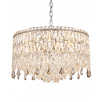 Люстра круглая с хрустальными подвесками на серебряном каркасе Roul Crystal Light варинант исполнения - 4 | Loft Concept в Екатеринбурге