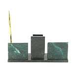 Настольный письменный набор из змеевика с визитницами и ручкой Successful Leader варинант исполнения - 3 | Loft Concept в Екатеринбурге