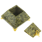 Шкатулка пирамида из натурального камня змеевик Stone Casket варинант исполнения - 2 | Loft Concept в Екатеринбурге