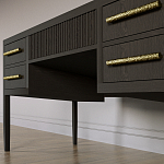 Большой Рабочий стол Primo с 5 выдвижными ящиками Темный орех варинант исполнения - 3 | Loft Concept в Екатеринбурге