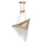 Люстра золотого цвета в форме галочки с каскадом длинных прозрачных трубок Eurofase варинант исполнения - 5 | Loft Concept в Екатеринбурге