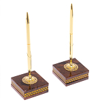 Настольный письменный набор с часами и визитницами из природного камня обсидиана Royal Present варинант исполнения - 4 | Loft Concept в Екатеринбурге