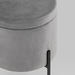 Серый пуф на черных ножках SANJAY варинант исполнения - 4 | Loft Concept в Екатеринбурге