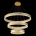 Люстра подвесная светодиодная с тремя золотистыми кольцами Ring Horizontal варинант исполнения - 2 | Loft Concept в Екатеринбурге