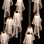 Люстра каскадная с 10-ю прозрачными плафонами Wave Line варинант исполнения - 5 | Loft Concept в Екатеринбурге