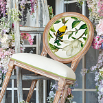 Стул бежевый из натурального бука с изображением птиц и цветов Blooming Birds варинант исполнения - 3 | Loft Concept в Екатеринбурге