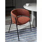 Стул полукруглый мягкий с буклированной обивкой Chair with Boucle Upholstery варинант исполнения - 2 | Loft Concept в Екатеринбурге