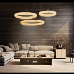 Люстра с 3-мя кольцами из натурального камня Minerals of Light варинант исполнения - 3 | Loft Concept в Екатеринбурге