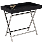 Стол сервировочный кожаный с декором в виде золотистой фигуркой лося Embodiment of Style варинант исполнения - 1 | Loft Concept в Екатеринбурге